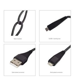 img 2 attached to 🔌 Premium Nylon Braided Micro USB 2.1A Fast Charging Cable - 2 Pack, Black, 5FT/1.5M - For Cell Phones, Tablets, PS4, Xbox