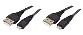 img 4 attached to 🔌 Premium Nylon Braided Micro USB 2.1A Fast Charging Cable - 2 Pack, Black, 5FT/1.5M - For Cell Phones, Tablets, PS4, Xbox