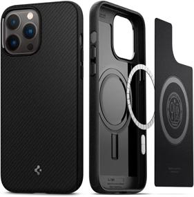 img 4 attached to 📱 Spigen Mag Armor for iPhone 13 Pro Max (2021) - Matte Black | Compatible with MagSafe