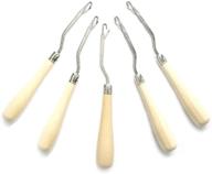 🧶 wooden handle latch crochet hooks set - 5pcs/lot for hair weave needle, wigs, knitting extensions, carpets making, repair craft tools (ms fenda) logo