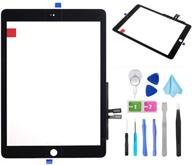 📱 black front glass replacement kit for ipad 9.7" 2018 ipad 6 6th generation a1893 a1954 - touch screen digitizer repair set (lcd not included) + pre-installed adhesive + tools logo
