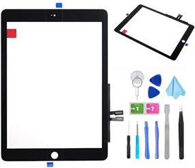 img 4 attached to 📱 Black Front Glass Replacement Kit for iPad 9.7" 2018 iPad 6 6th Generation A1893 A1954 - Touch Screen Digitizer Repair Set (LCD Not Included) + Pre-Installed Adhesive + Tools