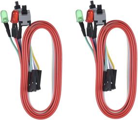 img 3 attached to Warmstor 2-Pack Desktop PC Case Motherboard On/Off/Reset/HDD Switch Power Cord - Power Button Switch Cable for ATX Case Front Bezel Wire with Red Green LED Indicator Light - 2-Pin 27-inch