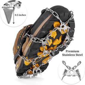 img 3 attached to ❄️ RUPUMPACK 23 Micro Spikes Crampons Ice Traction Snow Grips for Boots Shoes Men Women Kids - Stainless Steel Cleats for Safe Walking, Fishing, Jogging, Running & Hiking