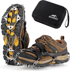 img 4 attached to ❄️ RUPUMPACK 23 Micro Spikes Crampons Ice Traction Snow Grips for Boots Shoes Men Women Kids - Stainless Steel Cleats for Safe Walking, Fishing, Jogging, Running & Hiking