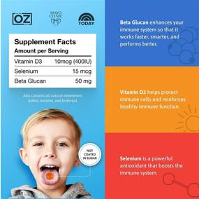 img 3 attached to Beta Kids Immune Support Gummies - Antioxidant Booster for Children with Beta 🍎 Glucan, Selenium, and Vitamin D3 - Natural & Non-GMO - Chewable Kids Vitamin (30 ct)