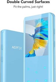 img 1 attached to 🎵 AGPTEK Плеер MP3 на 32 ГБ с Bluetooth 5.0, 2.4" изогнутым экраном, динамиком, FM-радио, диктофоном, поддерживает до 128 ГБ, синий - портативный музыкальный плеер с беспроигрышным звуком.