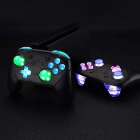 img 2 attached to 🎮 eXtremeRate Multi-Color LED Kit for Nintendo Switch Pro Controller - Luminated Thumbsticks, D-pad, ABXY, ZR, ZL, L, R Buttons - 9 Color Modes, 6 Areas DIY Option - Controller NOT Included