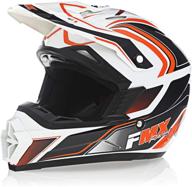 small dot approved white orange fmx adult motocross dirt bike off-road atv motorcycle helmet logo