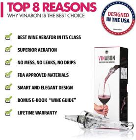 img 3 attached to 🍷 VINABON Wine Aerator Pourer Spout: Enhance Flavor, Bouquet & Finish with No-Drip Design – WineGuide Ebook Included!