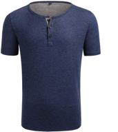 oxnov henleys t shirts buttons athletic men's clothing logo