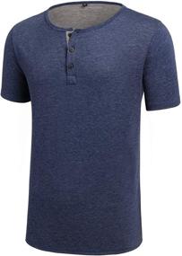 img 3 attached to Oxnov Henleys T Shirts Buttons Athletic Men's Clothing