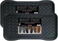 👢 heavy duty boot tray - multi-purpose for shoes, pets, and garden - 15 x 28 inch - set of 2 trays logo