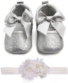 img 4 attached to Lidiano Sparkly Bowknot Sequins Slip-Resistant Headband Girls' Footwear