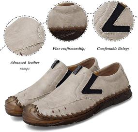 img 3 attached to Moodeng Leather Loafers Comfortable Slippers Men's Shoes and Loafers & Slip-Ons