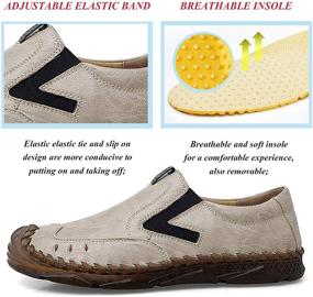 img 2 attached to Moodeng Leather Loafers Comfortable Slippers Men's Shoes and Loafers & Slip-Ons