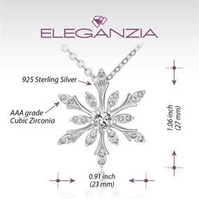 img 3 attached to ELEGANZIA Sterling Silver Snowflake Necklace with Sparkling Cubic Zirconia ❄️ for Women - Ideal Gift for Girlfriend, Mom and Teenage Girls