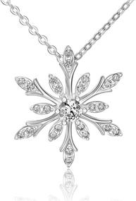img 4 attached to ELEGANZIA Sterling Silver Snowflake Necklace with Sparkling Cubic Zirconia ❄️ for Women - Ideal Gift for Girlfriend, Mom and Teenage Girls