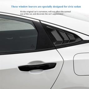 img 1 attached to 🚗 Задние боковые жалюзи DLOVEG для Honda Civic Sedan 2016-2021 - Крышка вентиляционного заборника в спортивном стиле ярко-чёрного цвета