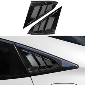 img 4 attached to 🚗 DLOVEG Rear Side Window Louvers for Honda Civic Sedan 2016-2021 - Sport Style Air Vent Scoop Cover in Bright Black