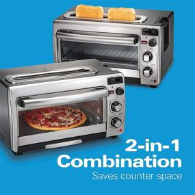 img 3 attached to 🍞 Hamilton Beach Stainless Steel 2-in-1 Countertop Oven and Long Slot Toaster with 60 Minute Timer and Automatic Shut Off (Model 31156)