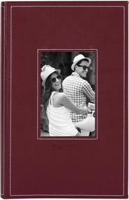 img 3 attached to 📸 DesignOvation Debossed Faux Leather Photo Albums: Set of 4 Burgundy Red Albums for Preserving 300 4x6 Photos