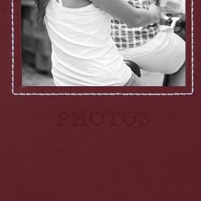 img 2 attached to 📸 DesignOvation Debossed Faux Leather Photo Albums: Set of 4 Burgundy Red Albums for Preserving 300 4x6 Photos