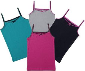 img 4 attached to Get Comfy with Buyless Fashion Girls' Tagless Cami Scoop Neck Undershirts - 4 Pack of Cotton Tanks with Trim and Strap