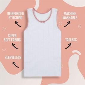 img 2 attached to Get Comfy with Buyless Fashion Girls' Tagless Cami Scoop Neck Undershirts - 4 Pack of Cotton Tanks with Trim and Strap