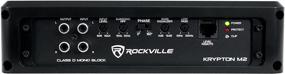 img 1 attached to Rockville Krypton-M2 3000w Peak/750w RMS Mono 1 Ohm Car Amplifier Amp with Remote Control