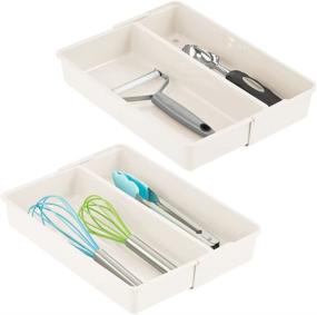 img 4 attached to MDesign Adjustable Expandable Plastic Organizer Storage & Organization and Kitchen Storage & Organization
