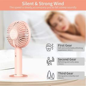 img 4 attached to 🌬️ TOBERTO USB Mini Fan Handheld: Portable and Rechargeable with Adjustable Speeds - Ideal for Office, School, and Travel (White)