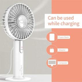 img 3 attached to 🌬️ TOBERTO USB Mini Fan Handheld: Portable and Rechargeable with Adjustable Speeds - Ideal for Office, School, and Travel (White)