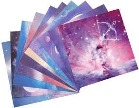 img 4 attached to 🌌 Astronomy Galaxy Origami Paper: Premium Quality 140 Sheets, 10 Vivid Colors, Double Sided | 6 Inch Square Sheet | For Kids & Adults