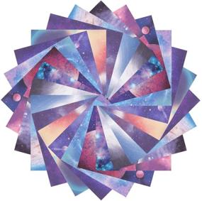 img 2 attached to 🌌 Astronomy Galaxy Origami Paper: Premium Quality 140 Sheets, 10 Vivid Colors, Double Sided | 6 Inch Square Sheet | For Kids & Adults