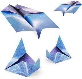 img 1 attached to 🌌 Astronomy Galaxy Origami Paper: Premium Quality 140 Sheets, 10 Vivid Colors, Double Sided | 6 Inch Square Sheet | For Kids & Adults