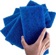 🧽 medium duty xl blue scouring pad 5 pack: premium multipurpose nylon scrubbing sponges for a sparkling clean in kitchens, bathrooms, counters, and floors logo