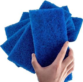 img 4 attached to 🧽 Medium Duty XL Blue Scouring Pad 5 Pack: Premium Multipurpose Nylon Scrubbing Sponges for a Sparkling Clean in Kitchens, Bathrooms, Counters, and Floors