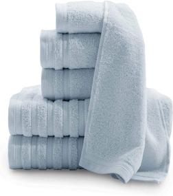 img 4 attached to 🛀 Baltic Linen Pure Elegance 100% Turkish Cotton Luxury Towels Set - Light Blue, 6 Piece Bundle