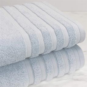 img 2 attached to 🛀 Baltic Linen Pure Elegance 100% Turkish Cotton Luxury Towels Set - Light Blue, 6 Piece Bundle