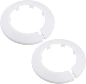 img 4 attached to 🛠️ Enhance Your Décor with uxcell 62mm Pipe Cover Decoration: Radiator Escutcheon Water Pipe Wall Cover in White - Set of 2