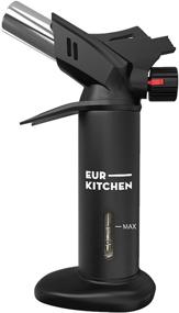 img 4 attached to 🔥 EurKitchen Butane Torch with Gauge - Premium Culinary Torch Lighter for Creme Brulee, BBQ, Baking, Soldering, Crafts - Adjustable Flame, Safety Lock, Guard - Refillable - Gas Not Included