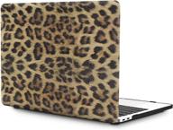 🐆 oneget macbook air 13 inch case 2018 release a1932: leopard print pu leather case with hd screen protector, tpu keyboard cover, and dust plug for macbook air 13 with touch id (8151) logo