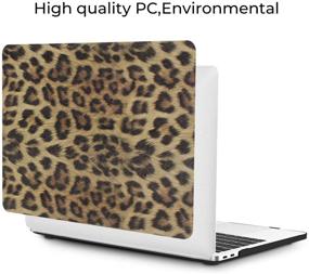 img 2 attached to 🐆 OneGET MacBook Air 13 Inch Case 2018 Release A1932: Leopard Print PU Leather Case with HD Screen Protector, TPU Keyboard Cover, and Dust Plug for MacBook Air 13 with Touch ID (8151)