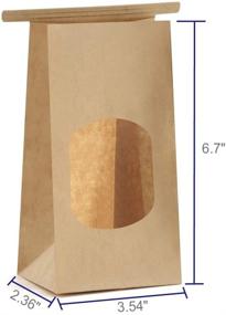 img 3 attached to 🛍️ BagDream Bakery Bags with Window 50Pcs – Small Paper Bags with Tin Tie Lock – Brown Window Bags for Coffee, Cookies, Treats