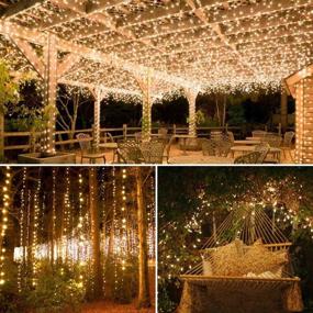 img 2 attached to AMIR Solar Powered 200 LED Copper Wire String Lights, 72ft with 8 Modes, Starry Lights for Wedding, Outdoor Decor, Party, Halloween - Waterproof IP65 Fairy Christmas Lights (Warm White)