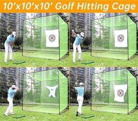 img 1 attached to Golf Driving Cage Net | Heavy Duty Golf Nets for Backyard | High Impact Golf Net System with Target | Golf Hitting Cage | Size Options Available