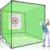 golf driving cage net | heavy duty golf nets for backyard | high impact golf net system with target | golf hitting cage | size options available logo
