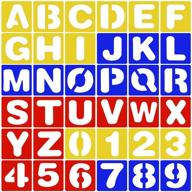 🎨 maxdot 36 pieces alphabet and number stencils set: perfect craft tool for learning, scrapbooking, and diy projects in 3 vibrant colors logo