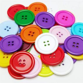 img 1 attached to 🧵 Chenkou Mix Color Plastic Resin Circle Big Button Set - 4 Holes DIY Craft Sewing 30mm, 40pcs